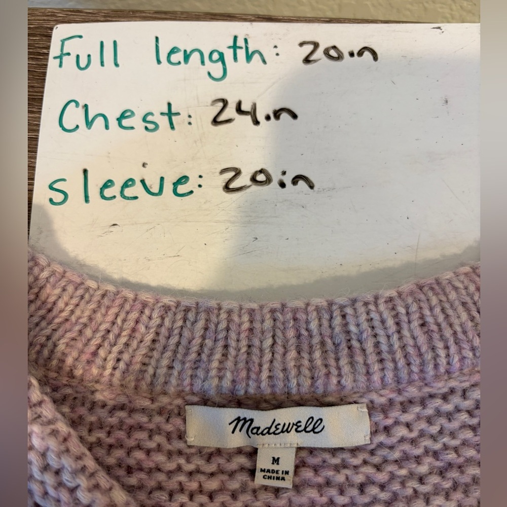 Madewell Women’s Lavender Fringe-Sleeve Pullover Sweater - M - Picture 7 of 7